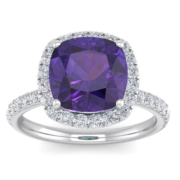 jcpenney Jewelry - BRAND NEW WHITE SAPPHIRE AND PURPLE AMETHYST STERLING SILVER SIZE 8 RING